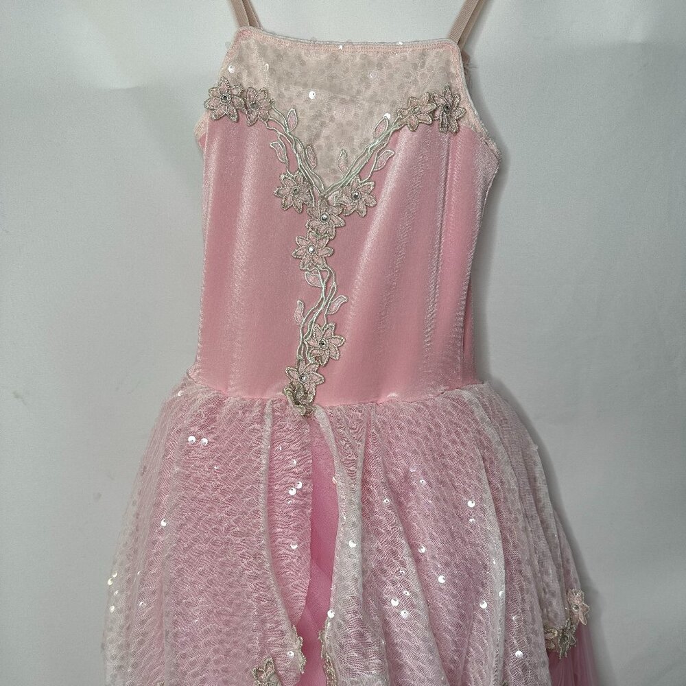 Pink Flower Embroidered Ballet Tutu